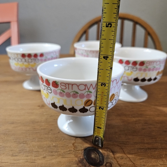 Toscany Collection Japan Set of 4 Vintage Ice Cream Dishes MCM Retro 70's - Picture 5 of 7